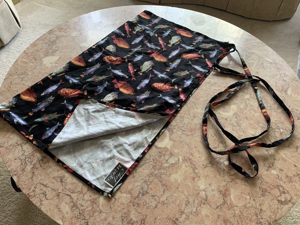 Chef Works Tie Around Fish Print Apron