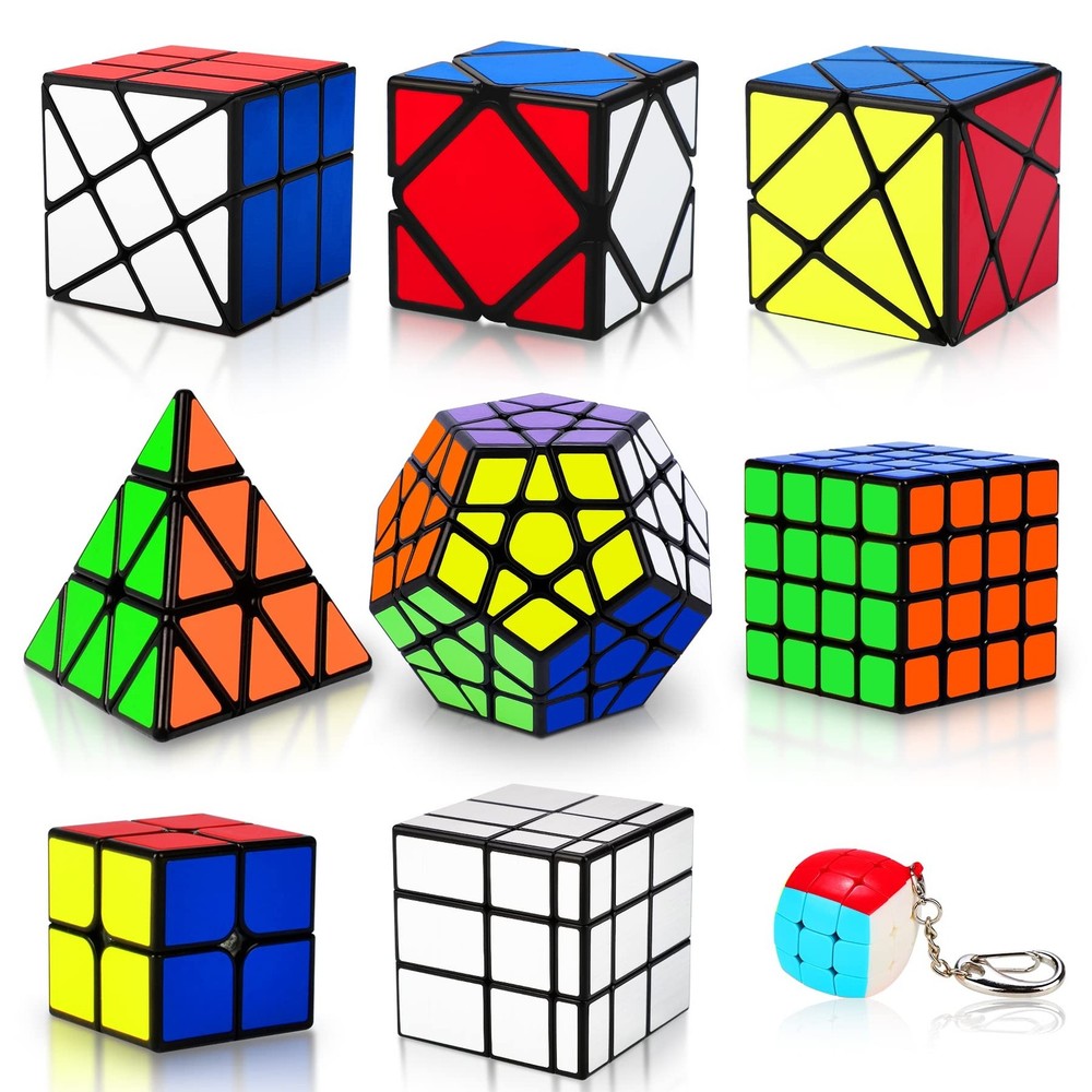 Speed Cube Set, Puzzle Cube,9 Pack Magic Cubes Pyraminx Pyramid + 2x2 + 3x3 +...