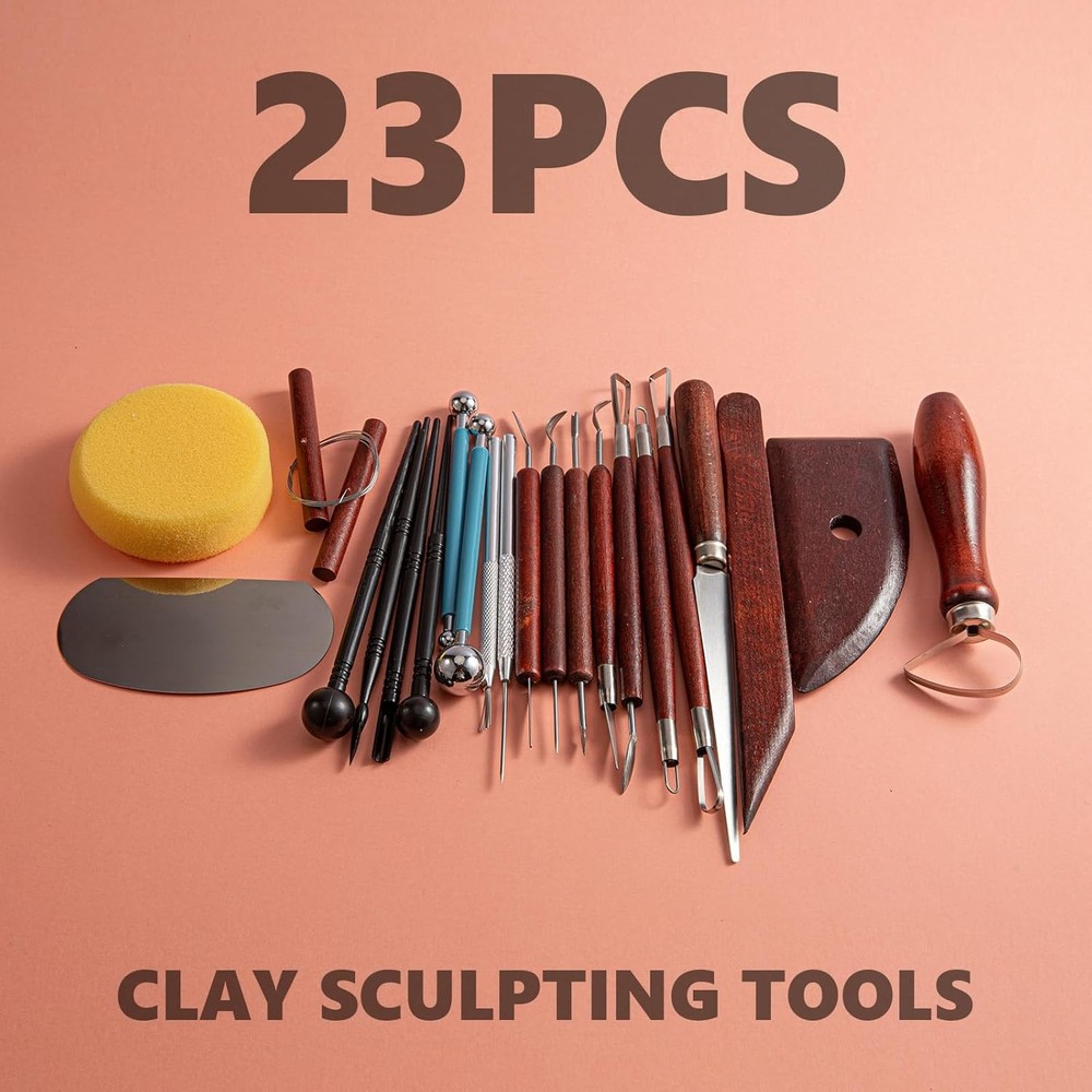 23PCS Clay Sculpting Pottery Ceramic Modeling Tool Kit