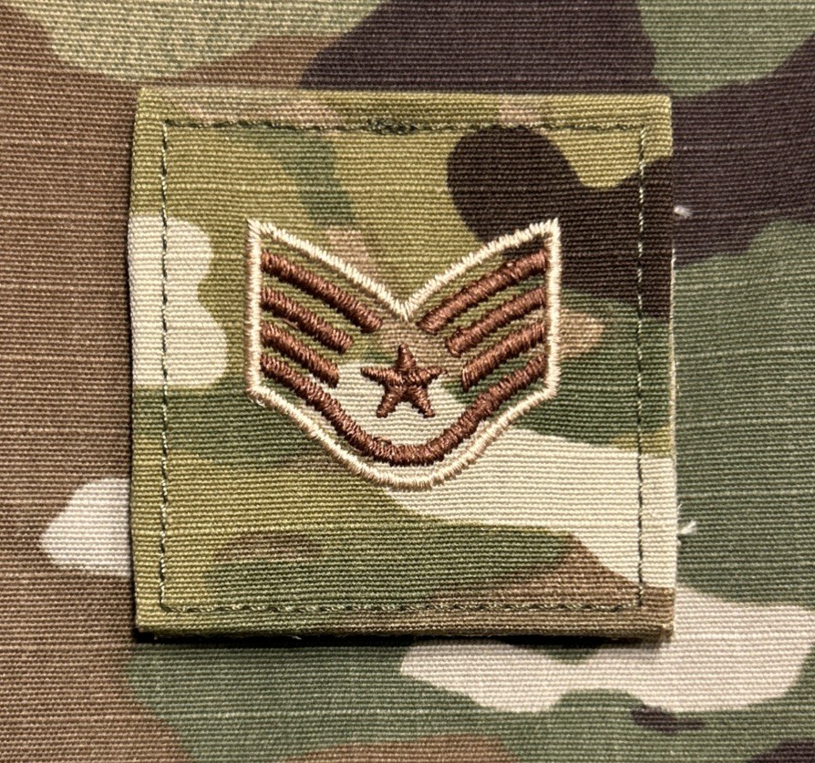 US Air Force SSGT/E5 Rank OCP w/ Hook Staff Sergeant USAF
