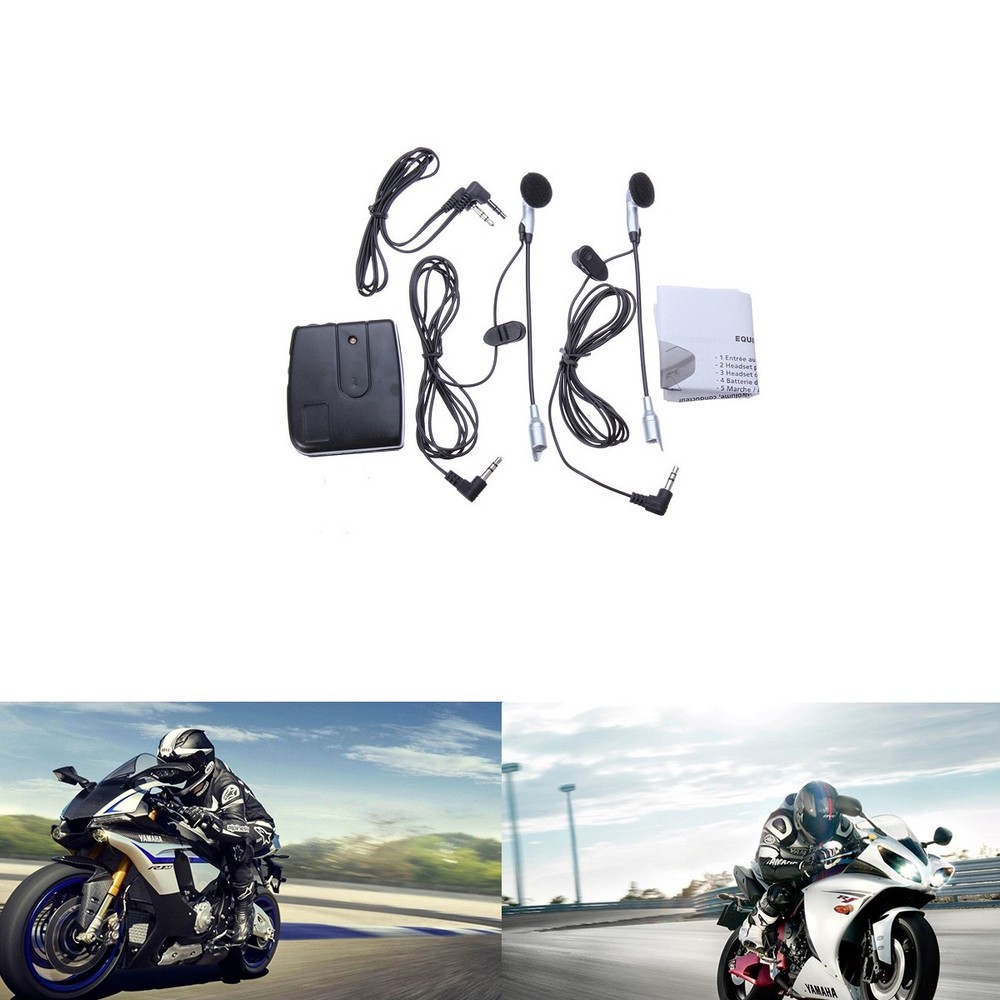 Plastic Motorcycle Intercom Host With Headphones Kit Helmet Wired Walkie Talkie