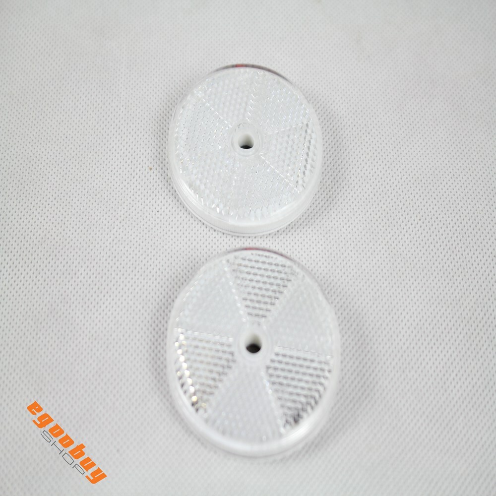 2pcs PMMA Plastic Motorcycle White Reflective Stick-on Warning Stickers ECE/SAE