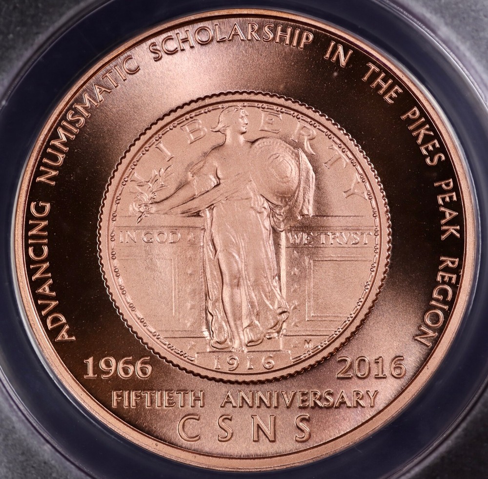 2016 Medal Dan Carr Moonlight Mint CSNS 50th Copper Plain Edge PL ANACS MS69 Red