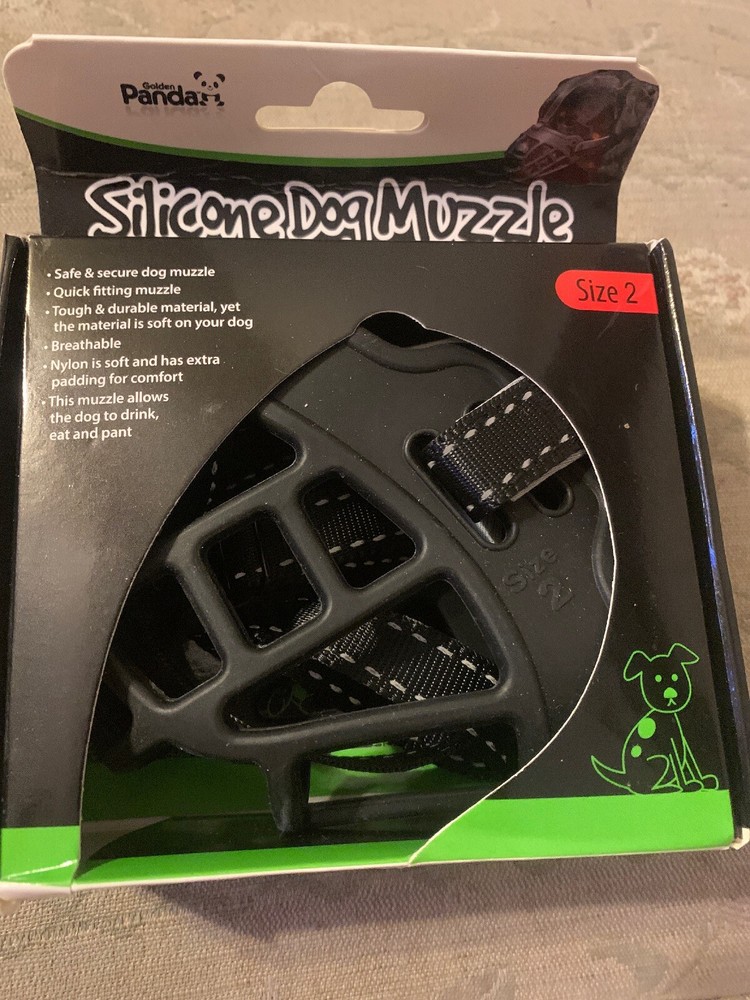 Silicone Black Dog Muzzle: Size 2 (New)