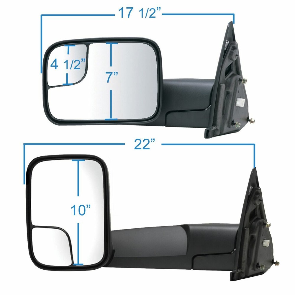 2002-2008 DODGE RAM 1500 POWER HEATED TOWING SIDE MIRROR DRIVER / LEFT SIDE
