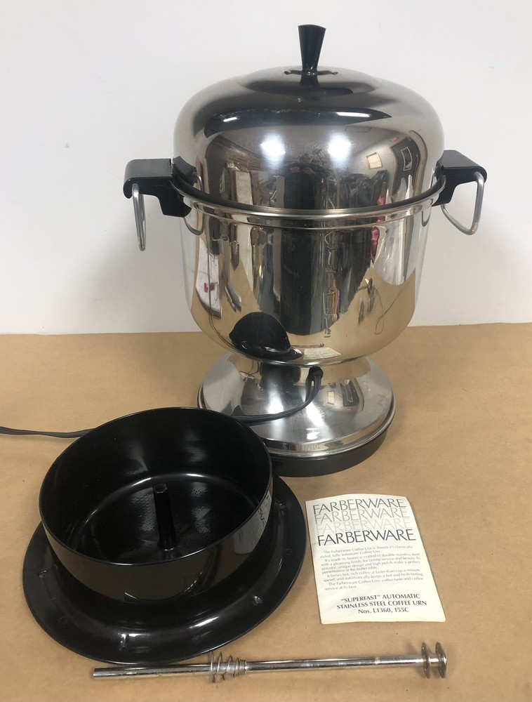 Farberware "SUPERFAST" Automatic Stainless Steel Coffee URN Percolator 36 cup