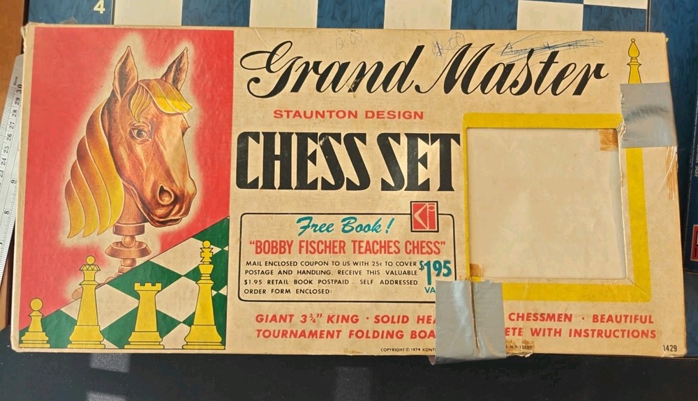 1974 Kontrell Grand Master Stauton Design Chess Set 1429