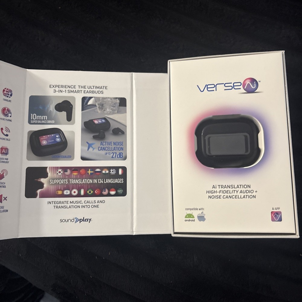 Verse.ai Language Translation Earbuds - Black