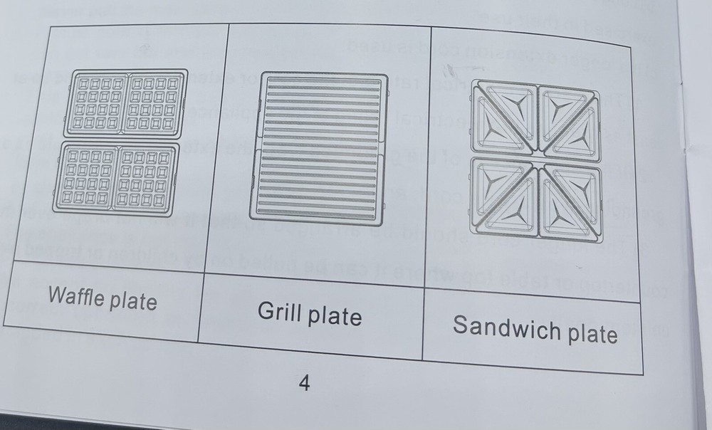 3 In 1 Multi Function Panini Press, Waffle Maker, BBQ Sandwich Grill, 1000W