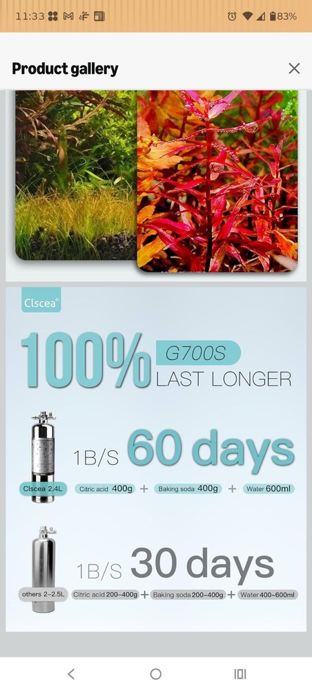 Aquarium CO2 Generator Kit Double Pressurization Enhanced Version, G700S