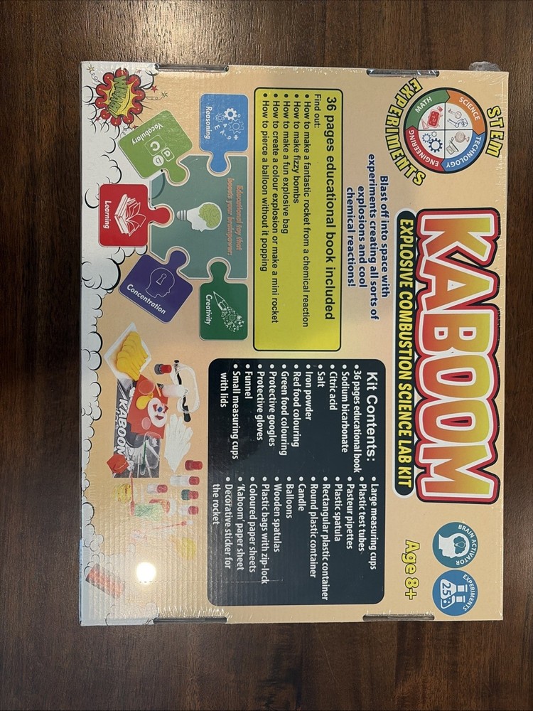 NEW Playz Kaboom Explosive Combustion Science Lab Kit w/25 STEM Experiments