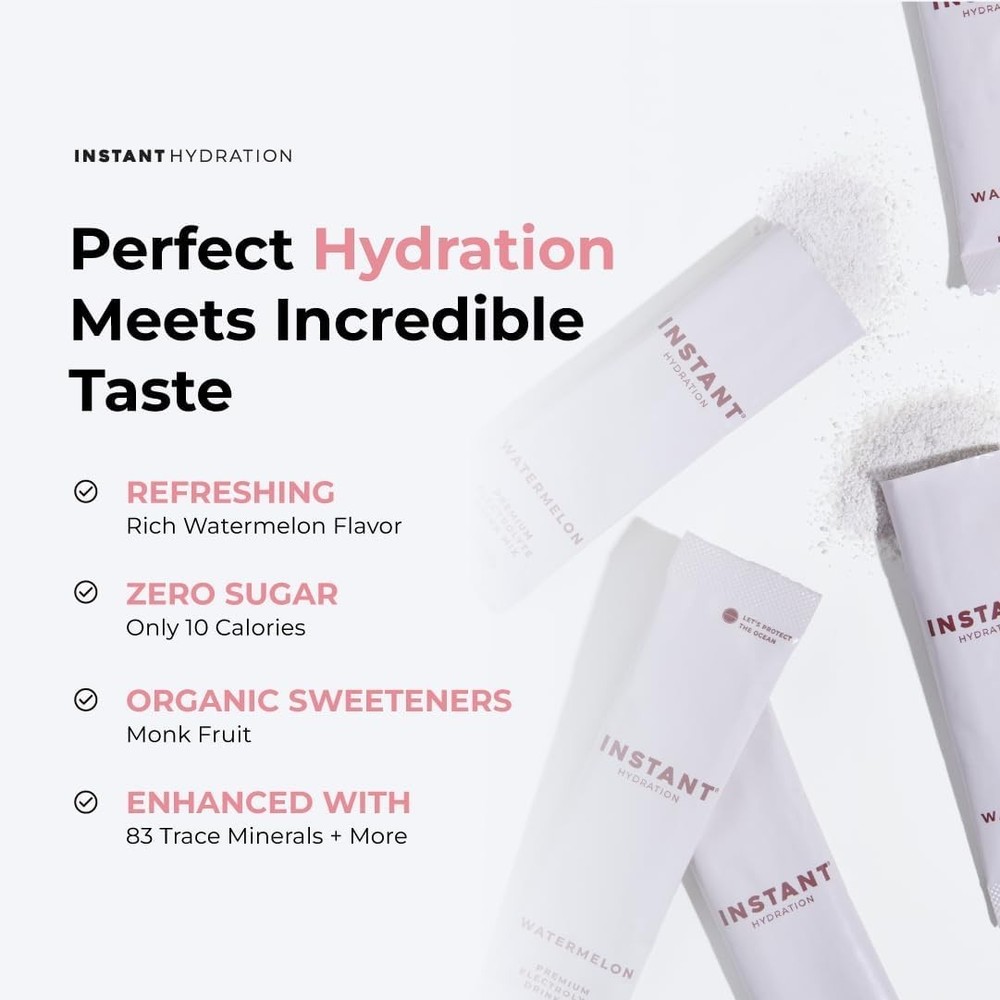 Instant Hydration Electrolytes Powder Packets -Watermelon Electrolyte