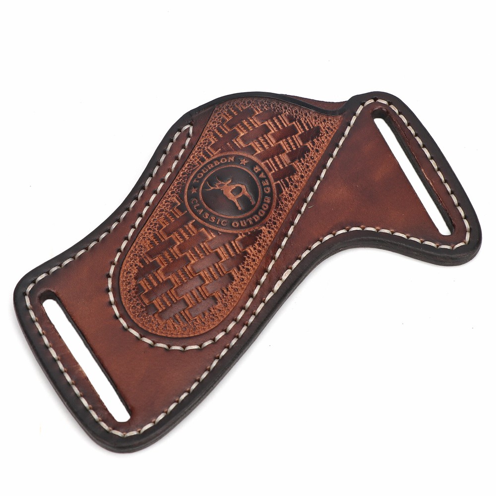 Tourbon Leather Folding/Fixed Blade Knife Sheath Belt Pouches EDC Tools Pocket
