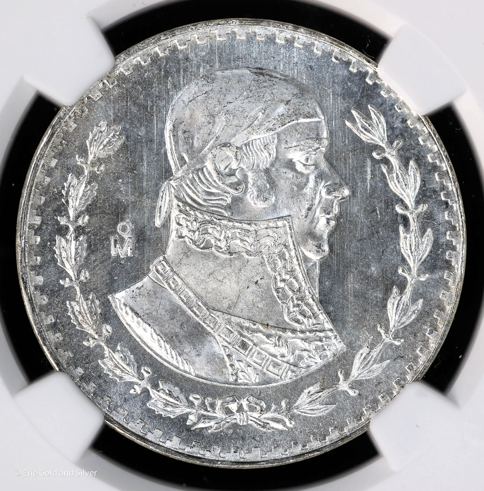 1965-Mo Mexico Silver Peso NGC MS 66