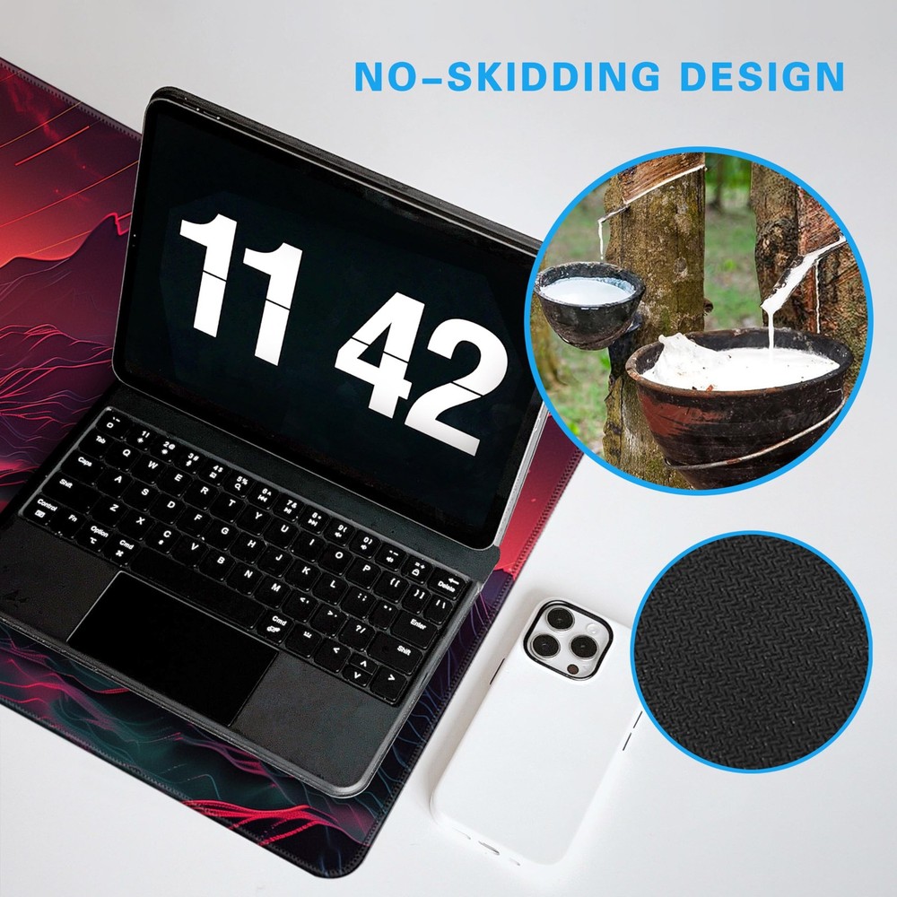 Red Mountain Large Mouse Pad Mountain Pattern Gaming Extended XL Mousepad Big Co