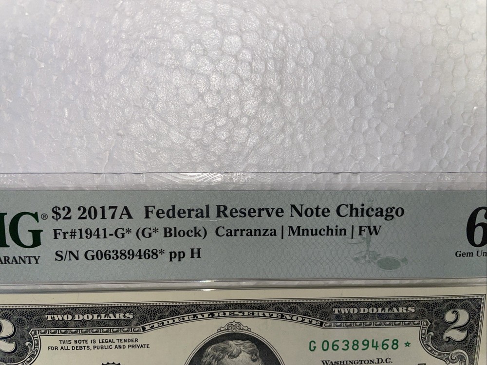 2017A Star $2 Two Dollar PCGS Graded Gem 66PPQ SOLID/FILLED STAR Error Note RARE