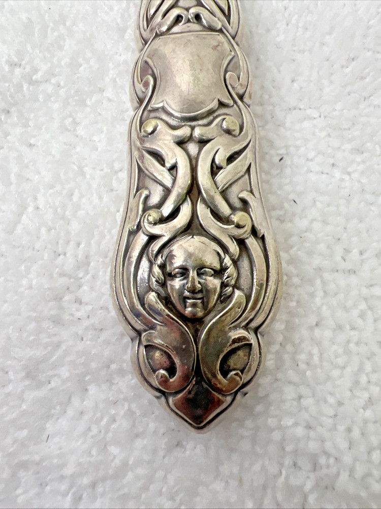Victorian Hallmarked Silver Plate Fish Set Extremely Detailed Face On Handle