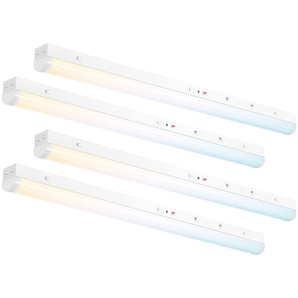 4 Pack 4FT LED Linear Strip Light Fixtures, 40W/32W/24W Shop Lights 35/40/5000K