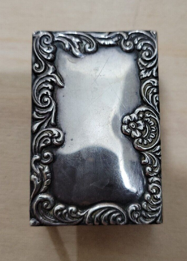 Vintage Sterling Silver Match Box Holder, See Hallmark