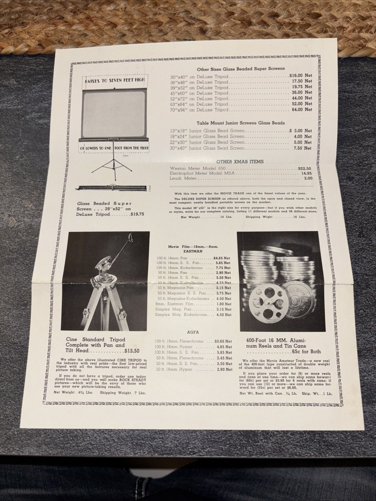 Vintage 1936 Sunny Schick Camera Projector Sales Sheets Sample Correspondence