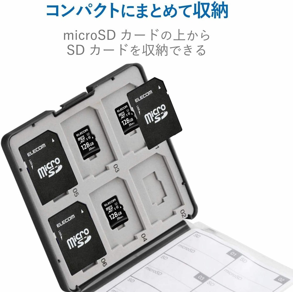 ELECOM SD case plastic SD 12 sheets + microSD 12 sheets storage CMC-SDCPP24BK