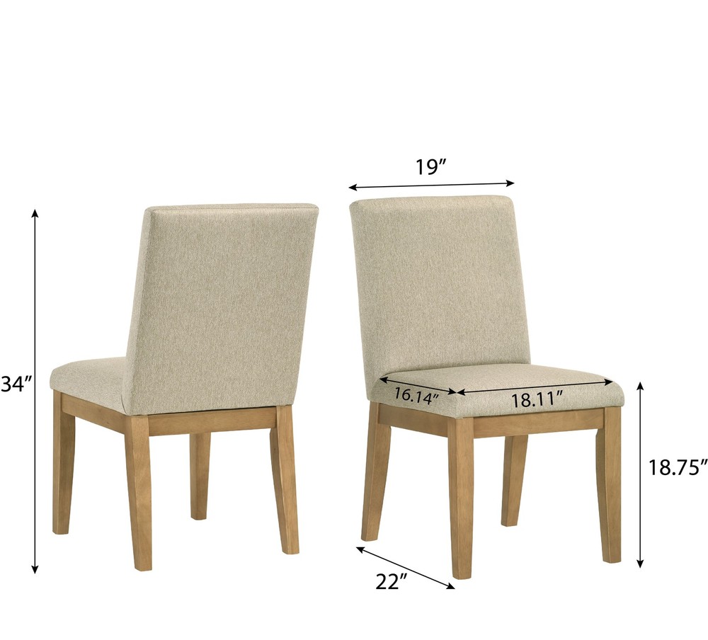 Set of 2 Contemporary Solid Wood Dining Chairs, Modern Kitchen Side Chairs