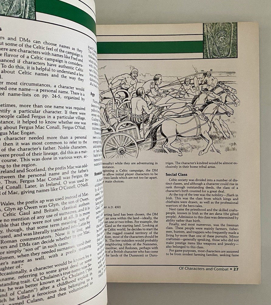 AD&D 2nd Ed Historical Reference: Celts Campaign Sourcebook #9376; W/ Map