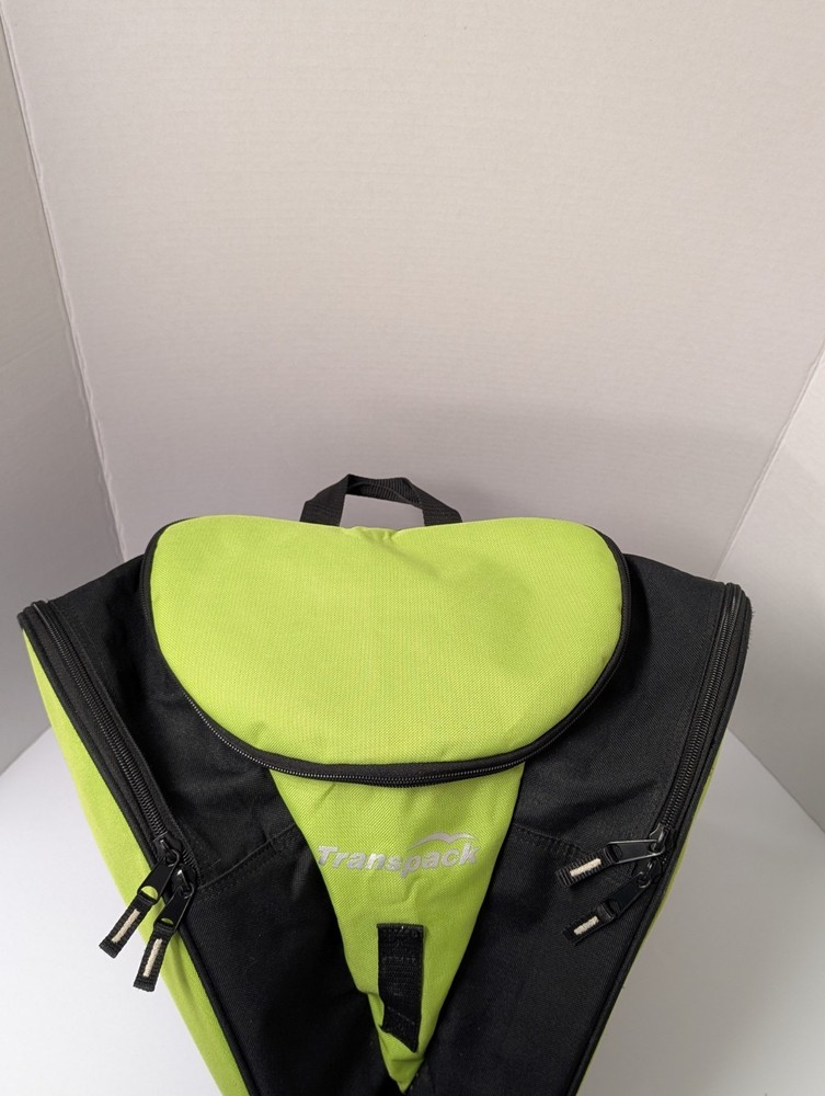 Transpack Ski Boot Bag Snowboard Backpack Black Lime Green Vented Divided