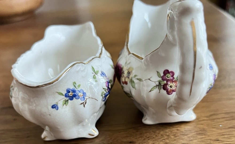 Occupied Japan SGK Floral Cream & Sugar Set