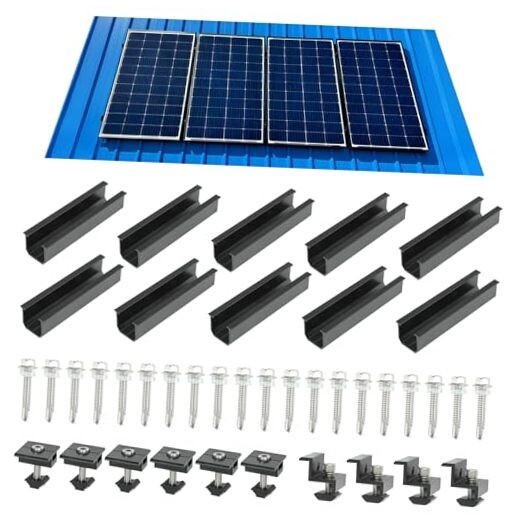 4 Set Solar Panel Roof Mounting Kit, Aluminum Solar Panel Mounting Rails