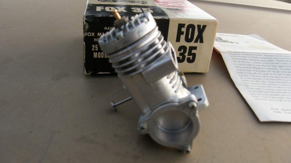 1970 FOX 35 CHROME FINISH STUNT Model Airplane Engine with Box & Instructions