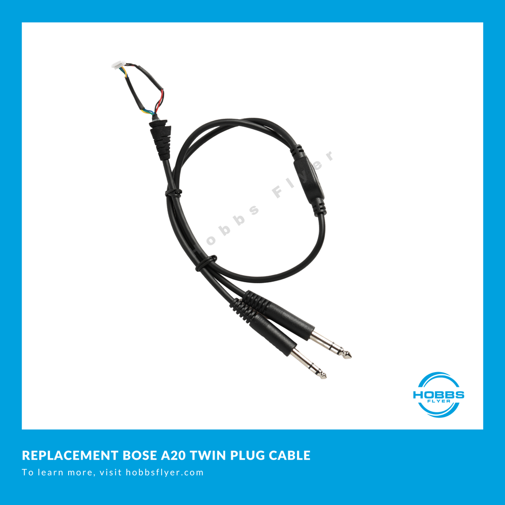 Replacement GA Twin Plug Cable for Bose A20 Aviation Headset