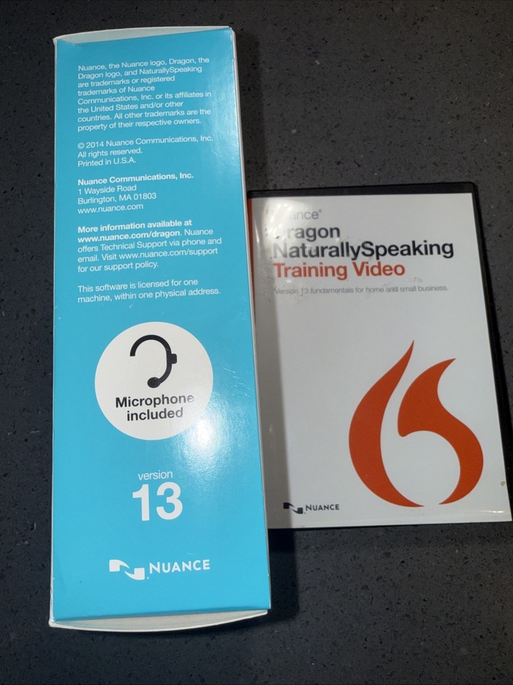 NUANCE Dragon NaturallySpeaking Premium Speech Recognition Software Version 13