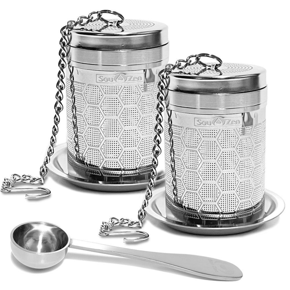 Tea Infuser (2 Pack & Teaspoon Scoop) | Extra Fine Hex Mesh Loose Leaf Tea St...