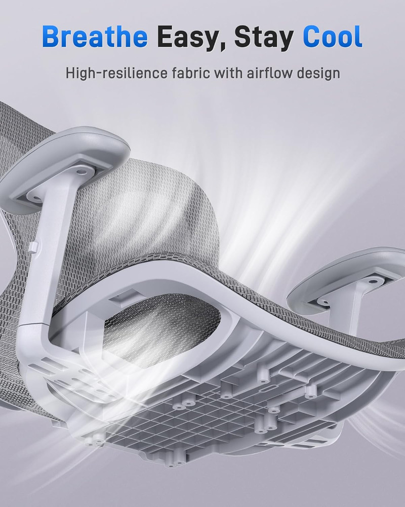 Ergonomic Gray Gaming Chair with Lumbar Support & Adjustable Features