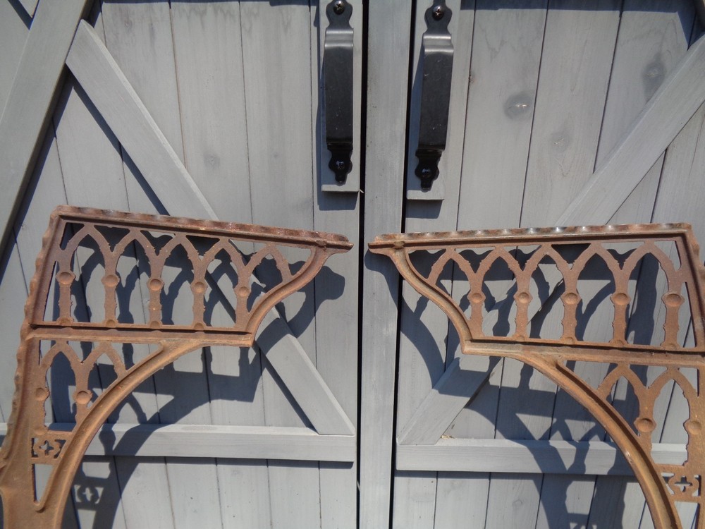 Antique Cast Iron School Desk Frame Side