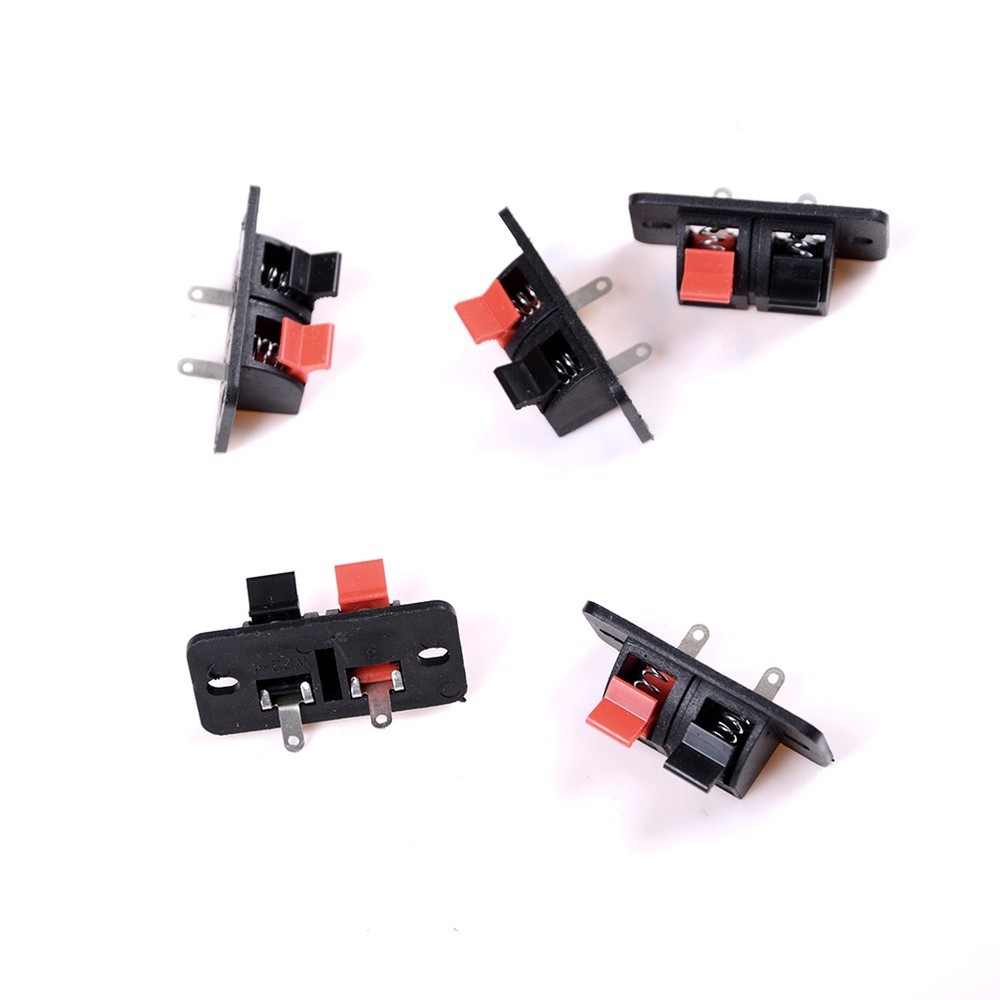 5x 2 Position Push in Jack Spring Load Audio Speaker Terminal Panel Connector“iy
