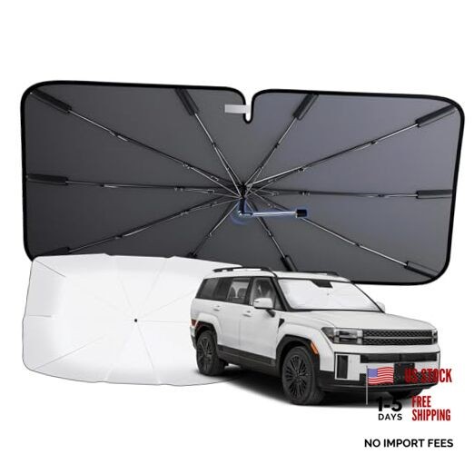 [2026 Upgraded] Windshield Sun Shade Umbrella, Nano-Coated Reflective Medium