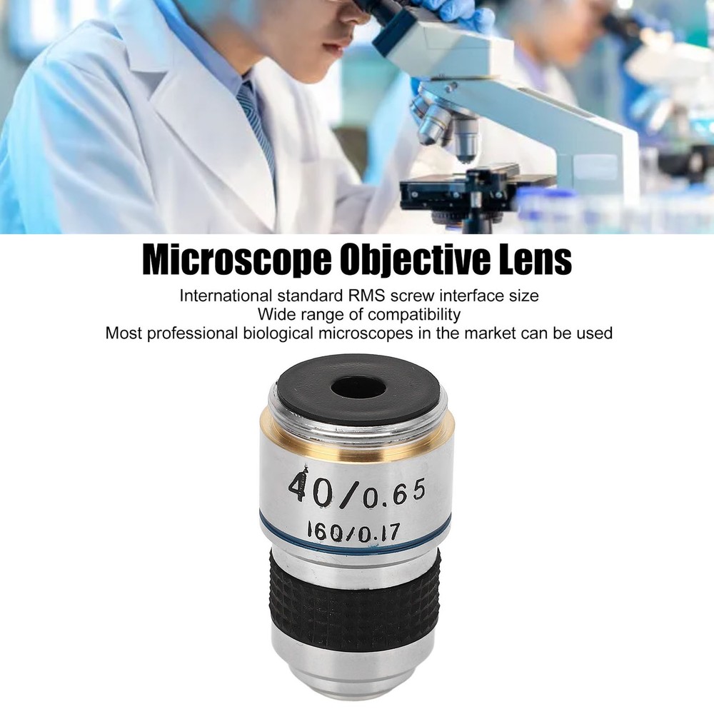 Microscope Objective Lens Biological 40X 185 Achromatic Universal Standard