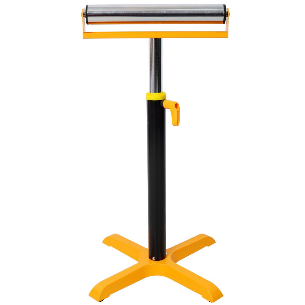 Heavy-Duty Adjustable Single Roller Stand,Material Support Stand, Yellow & Black