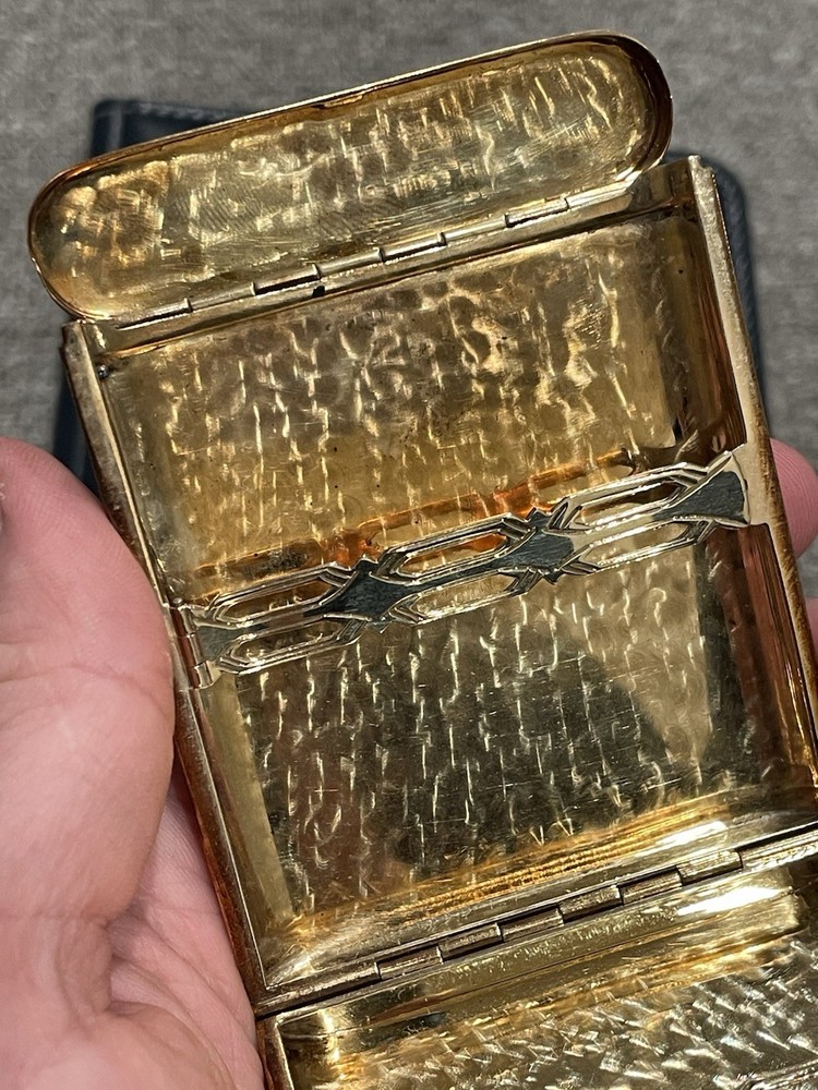 Authentic Antique Art Deco Dunhill 14k Solid Rose Gold Cigarette Case Cool! 82GR