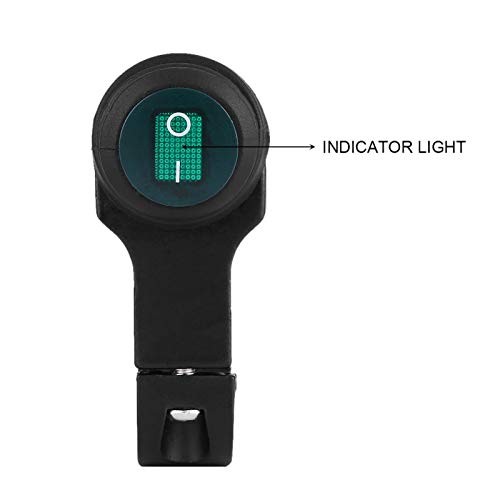 12V 1 1/8' Black Handlebar Switch, Push Button, Manual Operation, IP65