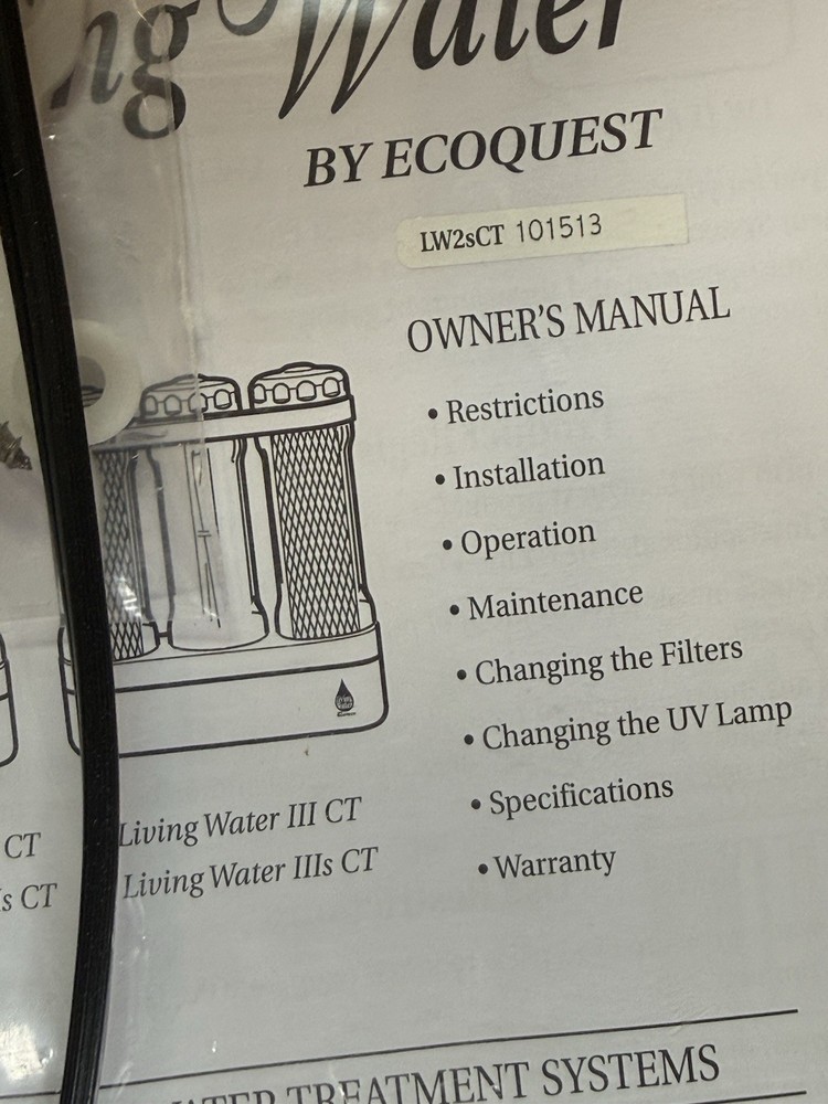 Ecoquest Living Water II Advanced Water Treatment System Water Filter