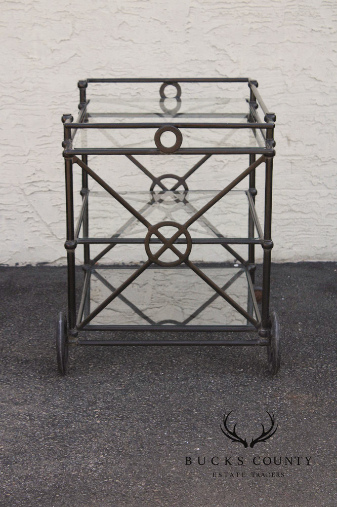 Woodard Delphi Three-Tier Patio Serving Bar Cart