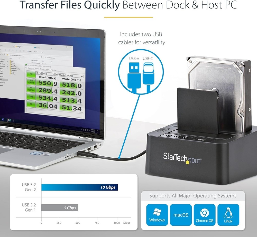 Dual Bay Hard Drive Duplicator & SATA Docking Station