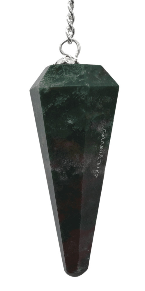 Bloodstone Dowsing Crystal Pendulum