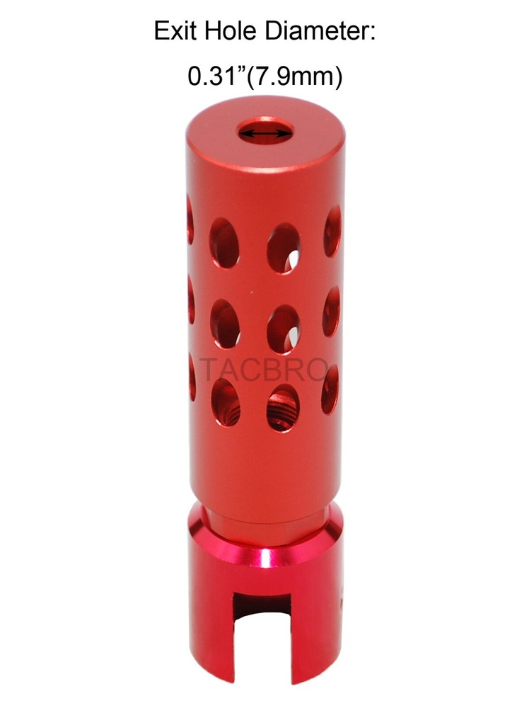 Red Muzzle Brake/Linear Compensator Compatible with Ruger 10/22 1022 .22LR