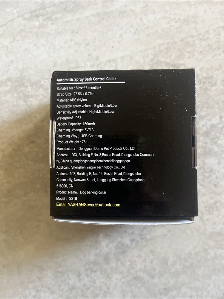 Automatic Spray Bark Control Collar