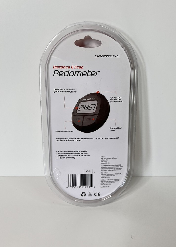 SportLine Pedometer 2 Function Distance And Step Walking Color Black