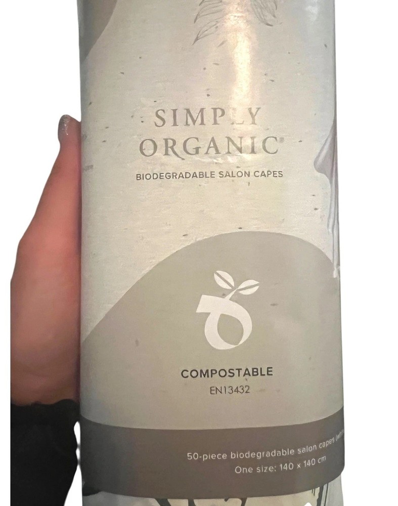Simply Organic Biodegradable Compostable Salon Capes 50 Pack Single Use